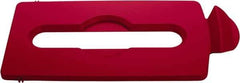Rubbermaid - Rectangle Lid for Use with 23 Gal Rectangular Recycle Containers - Red, Polypropylene, For Slim Jim Trash Cans - Apex Tool & Supply