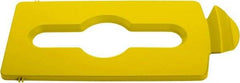 Rubbermaid - Rectangle Lid for Use with 23 Gal Rectangular Recycle Containers - Yellow, Polypropylene, For Slim Jim Trash Cans - Apex Tool & Supply