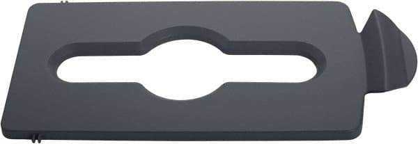 Rubbermaid - Rectangle Lid for Use with 23 Gal Rectangular Recycle Containers - Gray, Polypropylene, For Slim Jim Trash Cans - Apex Tool & Supply