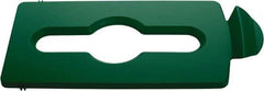 Rubbermaid - Rectangle Lid for Use with 23 Gal Rectangular Recycle Containers - Green, Polypropylene, For Slim Jim Trash Cans - Apex Tool & Supply