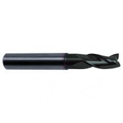 1/4 Dia. x 2-1/2 Overall Length 3-Flute Square End Solid Carbide SE End Mill-Round Shank-Center Cut-Super-A - Apex Tool & Supply