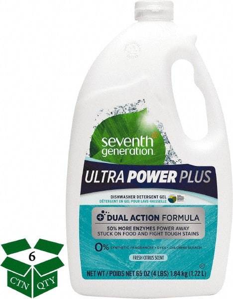 Seventh Generation - 65 oz Bottle Automatic Dishwashing Gel - Fresh Citrus Scented - Apex Tool & Supply