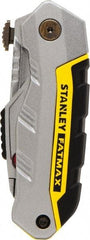 Stanley - 2-7/16" Blade, 8" OAL, Straight Pocket Knife - 4-3/4" Closed Length, Steel, 3 Blades, 1 Edge - Apex Tool & Supply