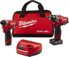 Milwaukee Tool - 12 Volt Cordless Tool Combination Kit - Includes 1/2" Compact Drill/Driver & 1/4" Hex Impact Driver, Lithium-Ion Battery Included - Apex Tool & Supply