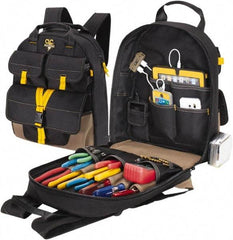 CLC - 23 Pocket Black & Khaki Polyester Backpack Tool Bag - 14" Wide x 6" Deep x 18-3/4" High - Apex Tool & Supply