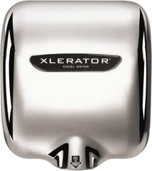 Excel Dryer - 1490 Watt Silver Finish Electric Hand Dryer - 208/277 Volts, 6.2 Amps, 11-3/4" Wide x 12-11/16" High x 6-11/16" Deep - Apex Tool & Supply