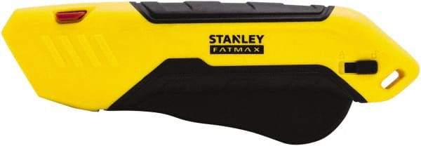 Stanley - Retractable Safety Utility Knife - 2.175" Steel Blade, Yellow & Black Bi-Material Handle, 1 Blade Included - Apex Tool & Supply