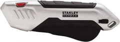 Stanley - Retractable Safety Utility Knife - 2.175" Steel Blade, Silver & Black Ergonomic Non-slip Grips Handle, 1 Blade Included - Apex Tool & Supply