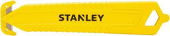 Stanley - Recessed/Concealed Fixed Blade Safety Cutter - 0.2145" Steel Blade, Yellow & Black Plastic Handle, 1 Blade Included - Apex Tool & Supply