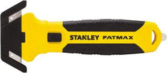 Stanley - Recessed/Concealed Fixed Blade Safety Cutter - 0.2165" Steel Blade, Yellow & Black Bi-Material Handle, 1 Blade Included - Apex Tool & Supply
