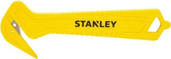 Stanley - Recessed/Concealed Fixed Blade Safety Cutter - 0.372" Steel Blade, Yellow & Black Plastic Handle, 1 Blade Included - Apex Tool & Supply