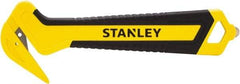Stanley - Recessed/Concealed Fixed Blade Safety Cutter - 0.372" Steel Blade, Yellow & Black Bi-Material Handle, 1 Blade Included - Apex Tool & Supply