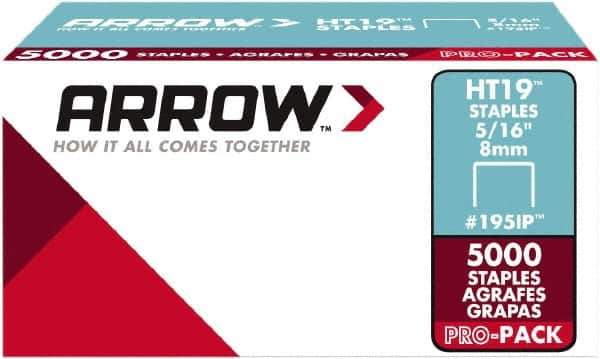 Arrow - 3/8" Wide High Carbon Steel Light-Duty Staples - 5/16" Leg Length - Apex Tool & Supply