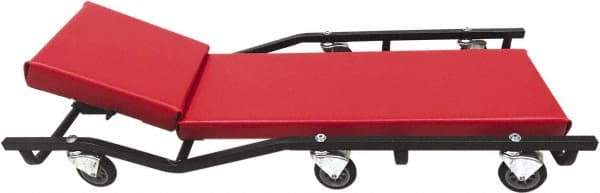 Whiteside - 660 Lb Capacity, 6 Wheel Creeper with Adjustable Headrest - Steel, 40" Long x 5-1/8" High x 17" Wide - Apex Tool & Supply
