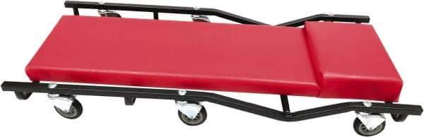 Whiteside - 660 Lb Capacity, 6 Wheel Creeper with Fixed Headrest - Steel, 40" Long x 5-1/8" High x 17" Wide - Apex Tool & Supply