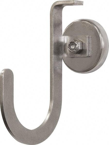 Mag-Mate - 42 Lb Capacity, 3-1/4" Projection, 304 Stainless Steel Magnetic J Hook - 5" OAL - Apex Tool & Supply