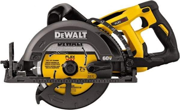 DeWALT - 60 Volt, 7-1/4" Blade, Cordless Circular Saw - 5,800 RPM, Lithium-Ion Batteries Not Included - Apex Tool & Supply
