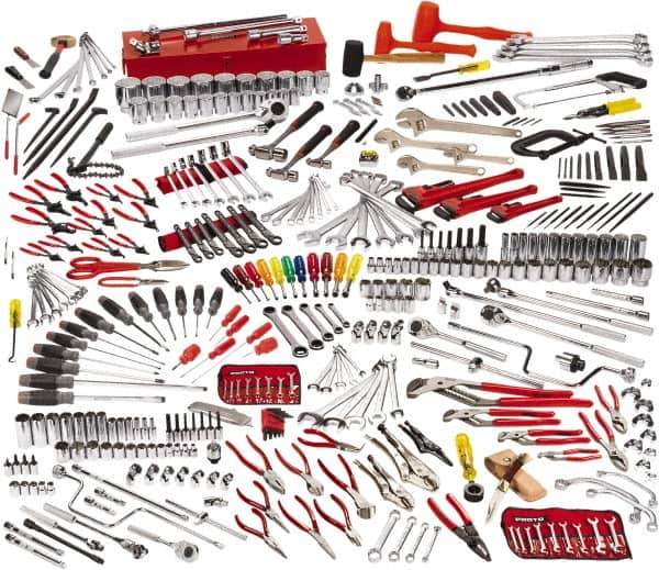 Proto - 400 Piece 3/8, 1/2 & 3/4" Drive Master Tool Set - Comes in 12 Drawer Roller Cabinet with 6 Drawer Top Chest - Apex Tool & Supply