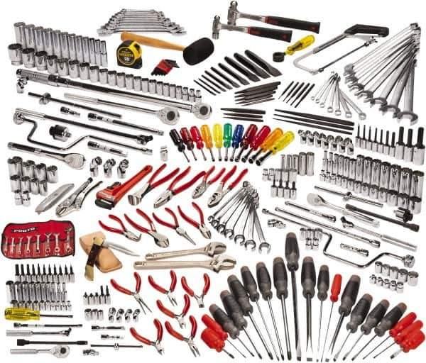 Proto - 334 Piece 1/4, 3/8 & 1/2" Drive Master Tool Set - Comes in Roller Cabinet - Apex Tool & Supply