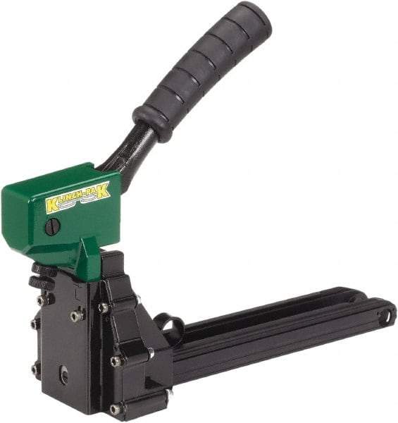 Klinch-Pak - Manual Staple Gun - 1-1/4" Staples, 100 Lb Capacity, Green, Aluminum - Apex Tool & Supply