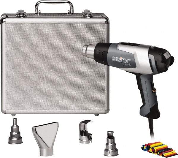Steinel - 120 to 1,150°F Heat Setting, 4 to 13 CFM Air Flow, Heat Gun Kit - 120 Volts, 13.3 Amps, 1,600 Watts, 6' Cord Length - Apex Tool & Supply