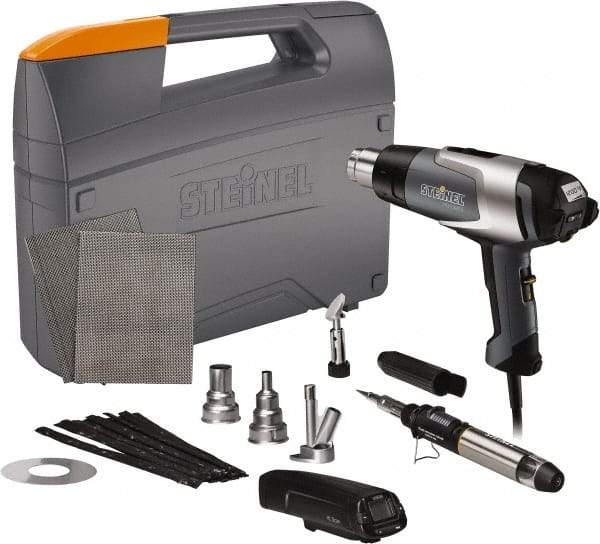 Steinel - 120 to 1,200°F Heat Setting, 4 to 13 CFM Air Flow, Heat Gun Kit - 120 Volts, 13.5 Amps, 1,600 Watts, 6' Cord Length - Apex Tool & Supply