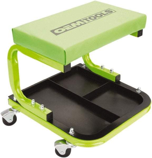 OEM Tools - 330 Lb Capacity, 4 Wheel Creeper Seat with Tray - Steel, 14-1/4" High x 14" Wide - Apex Tool & Supply