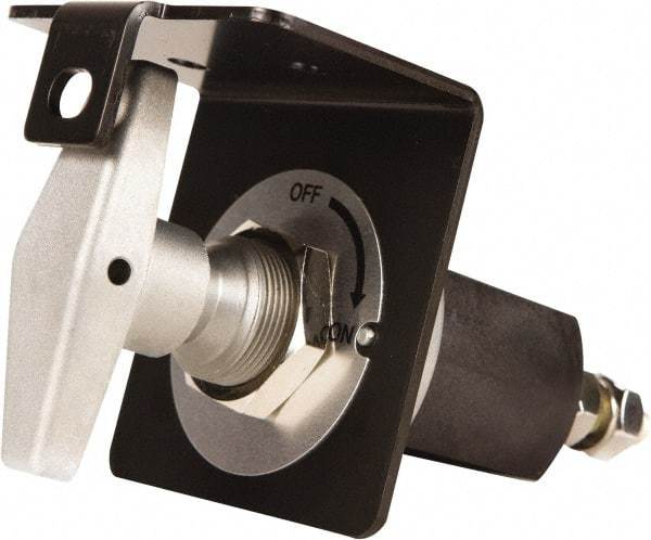 Battery Doctor - 2 Position, 12 Volt, 500 Amp, Battery Disconnect Switch with Lockout Plate - On-Off Sequence, Black & Silver - Apex Tool & Supply