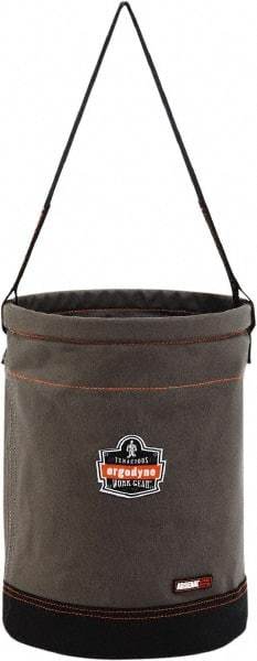 Ergodyne - 1 Pocket Gray Canvas Tool Bucket - 12-1/2" Wide x 12-1/2" Deep x 17" High - Apex Tool & Supply