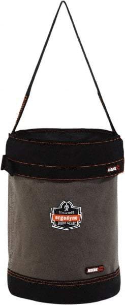 Ergodyne - 1 Pocket Gray & Black Canvas Tool Bucket - 12-1/2" Wide x 12-1/2" Deep x 17" High - Apex Tool & Supply