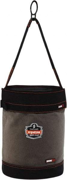 Ergodyne - 1 Pocket Gray & Black Canvas Tool Bucket - 12-1/2" Wide x 12-1/2" Deep x 17" High - Apex Tool & Supply