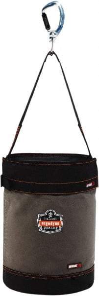 Ergodyne - 1 Pocket Gray & Black Canvas Tool Bucket - 12-1/2" Wide x 12-1/2" Deep x 17" High - Apex Tool & Supply