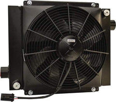 AKG Thermal Systems - SAE #20, 1 Fan Mount, Liquid-To-Air Aluminum Brazed Process Equipment Heat Exchanger - Oil Cooler, Ethylene Glycol/Water Mixture Cooler, 18" High x 20.47" Wide x 9.96" Deep, 91,681 BTU/Hr, 250°F Max - Apex Tool & Supply