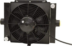 AKG Thermal Systems - SAE #16, 1 Fan Mount, Liquid-To-Air Aluminum Brazed Process Equipment Heat Exchanger - Oil Cooler, Ethylene Glycol/Water Mixture Cooler, 13" High x 15.75" Wide x 6.52" Deep, 40,747 BTU/Hr, 250°F Max - Apex Tool & Supply