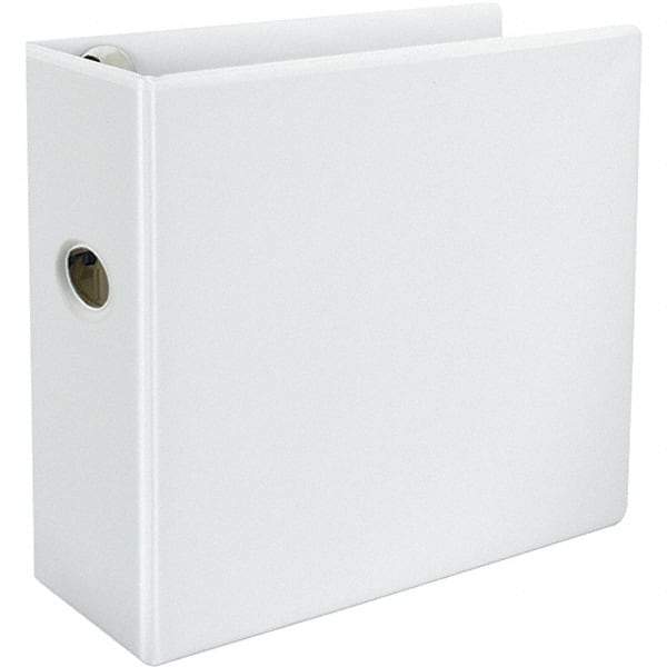 Universal One - 1,050 Sheet Capacity, 8-1/2 x 11", View Ring Binder - Polypropylene, White - Apex Tool & Supply