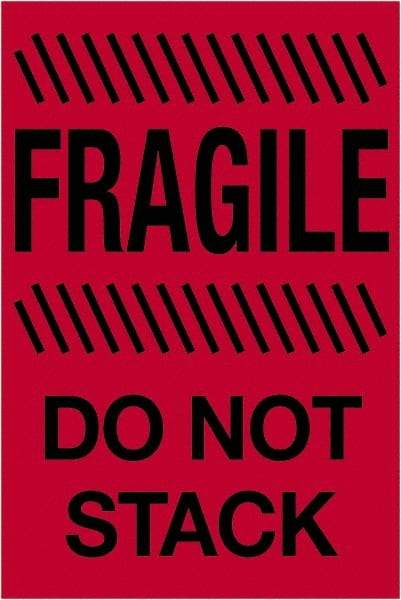 Tape Logic - 6" Long, Fluorescent Red Paper Shipping Label - For Multi-Use - Apex Tool & Supply