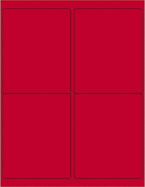 Tape Logic - 5" Long, Fluorescent Red Paper Laser Label - For Laser Printers - Apex Tool & Supply
