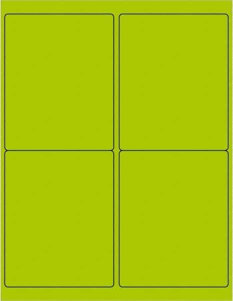 Tape Logic - 5" Long, Fluorescent Green Paper Laser Label - For Laser Printers - Apex Tool & Supply