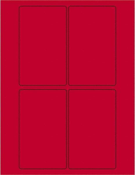 Tape Logic - 5" Long, Fluorescent Red Paper Laser Label - For Laser Printers - Apex Tool & Supply