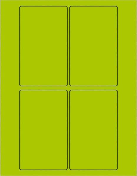 Tape Logic - 5" Long, Fluorescent Green Paper Laser Label - For Laser Printers - Apex Tool & Supply