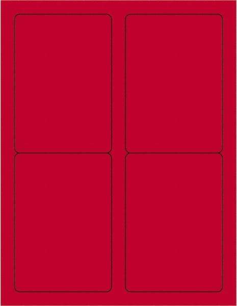 Tape Logic - 5" Long, Fluorescent Red Paper Laser Label - For Laser Printers - Apex Tool & Supply
