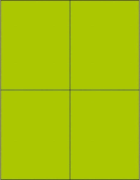 Tape Logic - 5-1/2" Long, Fluorescent Green Paper Laser Label - For Laser Printers - Apex Tool & Supply