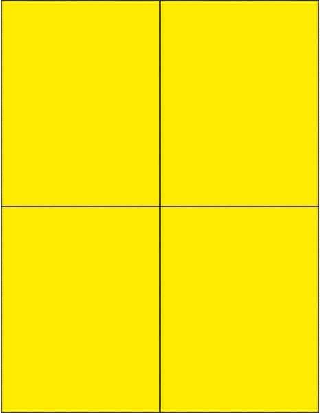 Tape Logic - 5-1/2" Long, Fluorescent Yellow Paper Laser Label - For Laser Printers - Apex Tool & Supply