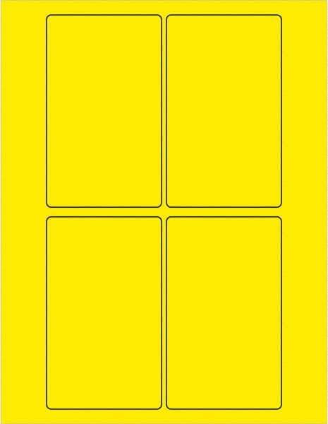 Tape Logic - 5" Long, Fluorescent Yellow Paper Laser Label - For Laser Printers - Apex Tool & Supply