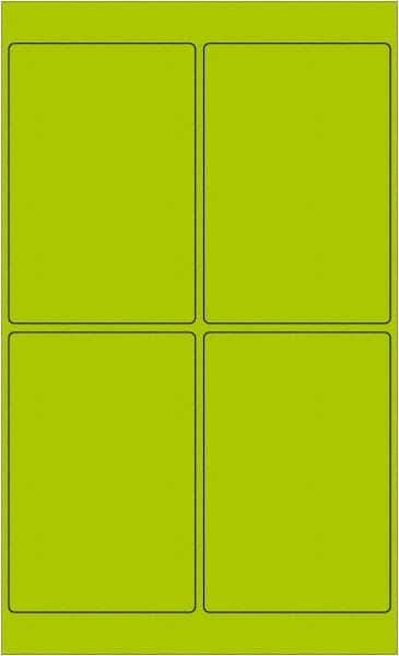 Tape Logic - 6" Long, Fluorescent Green Paper Laser Label - For Laser Printers - Apex Tool & Supply