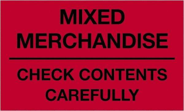 Tape Logic - 5" Long, Fluorescent Red Paper Shipping Label - For Multi-Use - Apex Tool & Supply