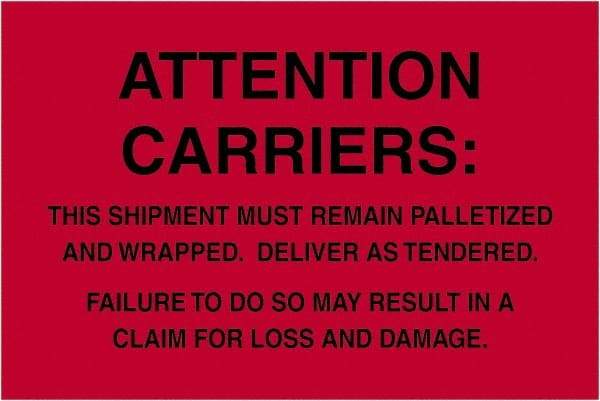 Tape Logic - 6" Long, Fluorescent Red Paper Shipping Label - For Multi-Use - Apex Tool & Supply