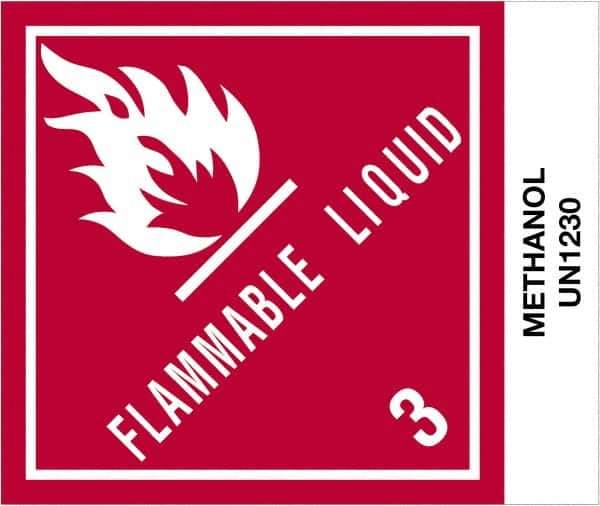 Tape Logic - 4-3/4" Long, Red, Black on White Paper D.O.T. Labels - For Multi-Use - Apex Tool & Supply