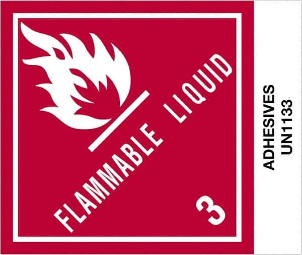 Tape Logic - 4-3/4" Long, Red, Black on White Paper D.O.T. Labels - For Multi-Use - Apex Tool & Supply