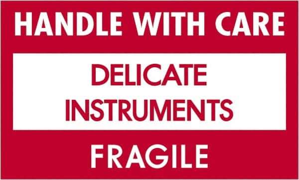 Tape Logic - 5" Long, Red, Black on White Paper Shipping Label - For Multi-Use - Apex Tool & Supply